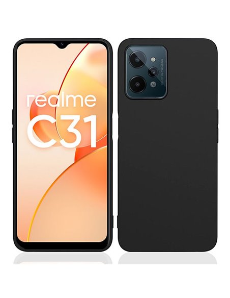 CUSTODIA per REALME C31 - IN GEL TPU SILICONE SLIM COLORE NERO SATINATO