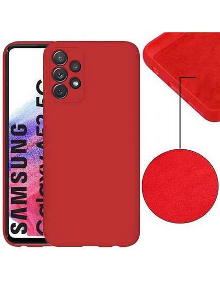 CUSTODIA per SAMSUNG GALAXY A53 5G (SM-A536U) IN SILICONE EFFETTO SOFT TOUCH CON INTERNO IN MICROFIBRA ROSSO