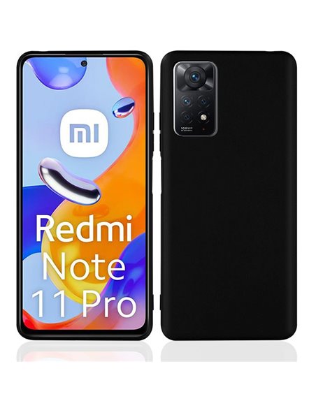 CUSTODIA per XIAOMI REDMI NOTE 11 PRO (4G/5G), REDMI NOTE 12 PRO (4G) IN GEL TPU SILICONE SLIM COLORE NERO SATINATO