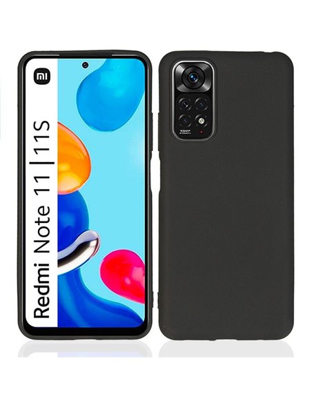 CUSTODIA per XIAOMI REDMI NOTE 11, REDMI NOTE 11S - IN GEL TPU SILICONE SLIM COLORE NERO SATINATO