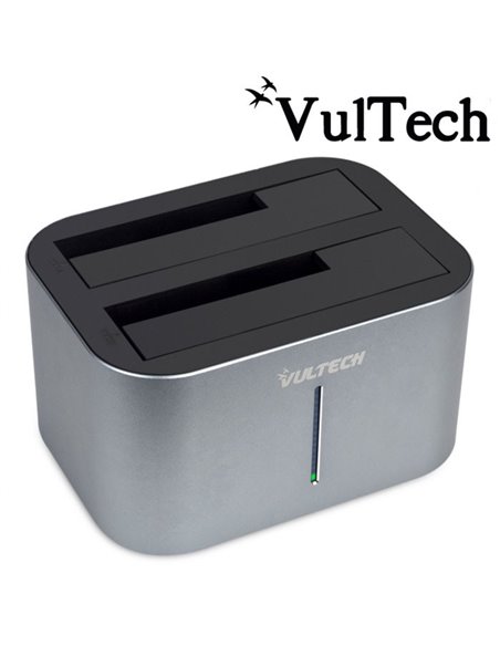 DOCKING STATION SATA USB 3.0 MASSIMO 2 HARD DISK CON TASTO PER BACKUP O CLONE COLORE SPACE GRAY DK2-USB3 VULTECH BLISTER