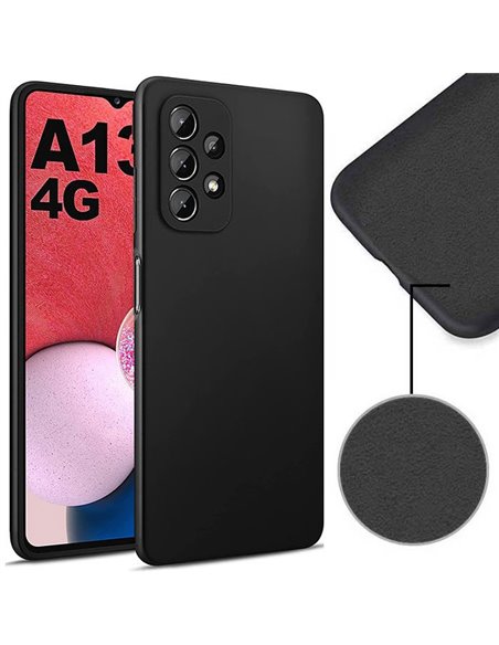 CUSTODIA per SAMSUNG GALAXY A13 4G (A135/A137) IN SILICONE SOFT TOUCH INTERNO IN MICROFIBRA NERO VERSIONE ECO - ATTENZIONE..