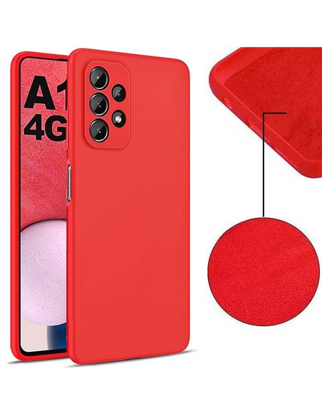 CUSTODIA per SAMSUNG GALAXY A13 4G (A135/A137) IN SILICONE SOFT TOUCH INTERNO IN MICROFIBRA ROSSO VERSIONE ECO - ATTENZIONE..