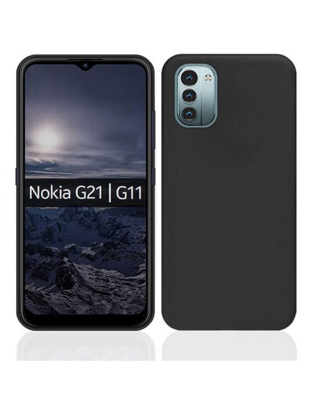 CUSTODIA per NOKIA G21, G11 IN GEL TPU SILICONE SLIM COLORE NERO SATINATO