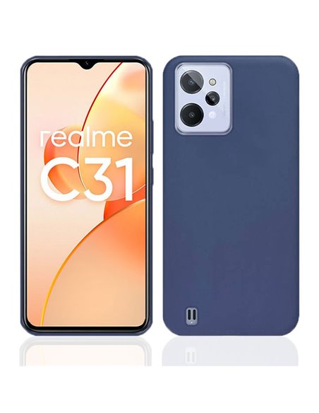 CUSTODIA per REALME C31 - IN GEL TPU SILICONE SLIM COLORE BLU SATINATO