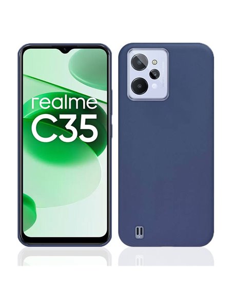 CUSTODIA per REALME C35, NARZO 50A PRIME - IN GEL TPU SILICONE SLIM COLORE BLU SATINATO