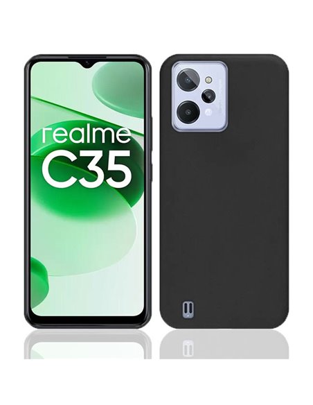 CUSTODIA per REALME C35, NARZO 50A PRIME - IN GEL TPU SILICONE SLIM COLORE NERO SATINATO