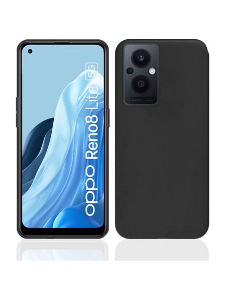 CUSTODIA per OPPO RENO 8 LITE, RENO 7 LITE, RENO 7Z - IN GEL TPU SILICONE SLIM COLORE NERO SATINATO