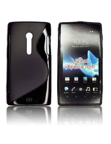 CUSTODIA GEL TPU SILICONE DOUBLE per SONY XPERIA ION LT28i COLORE NERO