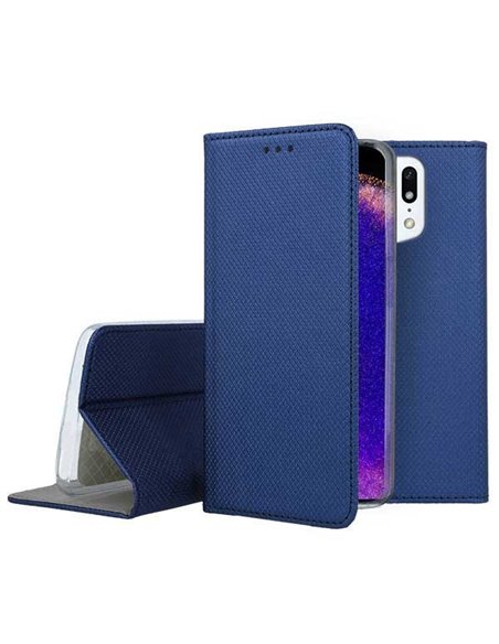 CUSTODIA per OPPO FIND X5 PRO - FLIP ORIZZONTALE con CHIUSURA MAGNETICA INVISIBILE ED INTERNO IN TPU SILICONE BLU