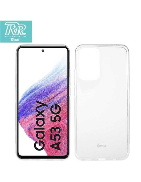 CUSTODIA per SAMSUNG GALAXY A53 5G (SM-A536U) - IN GEL TPU SILICONE TRASPARENTE ALTA QUALITA' ROAR COLORFUL BLISTER