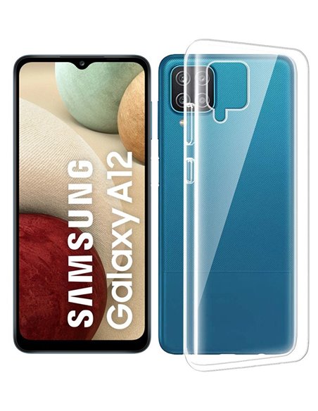 CUSTODIA per SAMSUNG GALAXY A12 (SM-A125F), GALAXY M12 (SM-M127) IN GEL TPU SILICONE TRASPARENTE