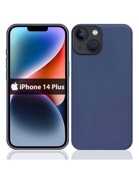 CUSTODIA per APPLE IPHONE 14 PLUS (6.7') IN GEL TPU SILICONE SLIM COLORE BLU SATINATO