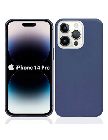 CUSTODIA per APPLE IPHONE 14 PRO (6.1') IN GEL TPU SILICONE SLIM COLORE BLU SATINATO