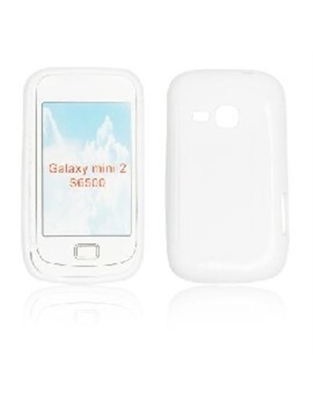 CUSTODIA GEL TPU SILICONE DOUBLE per SAMSUNG S6500 Galaxy Mini 2 COLORE BIANCO