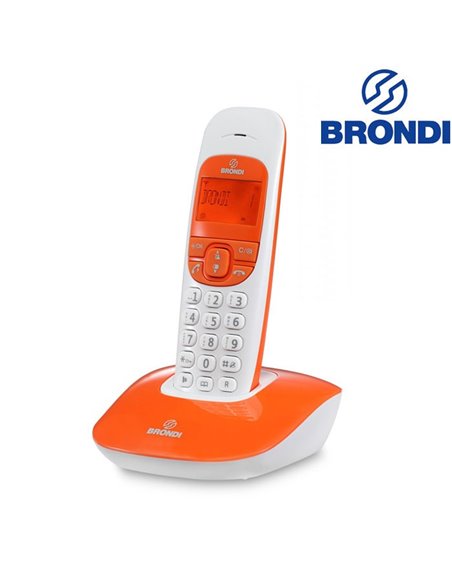 CORDLESS ECO DECT CON VIVAVOCE E SVEGLIA COLORE BIANCO E ARANCIONE NICE BRONDI