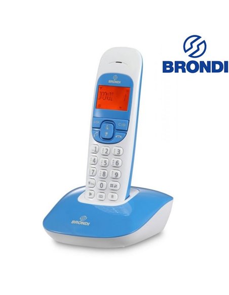 CORDLESS ECO DECT CON VIVAVOCE E SVEGLIA COLORE BIANCO E BLU NICE BRONDI