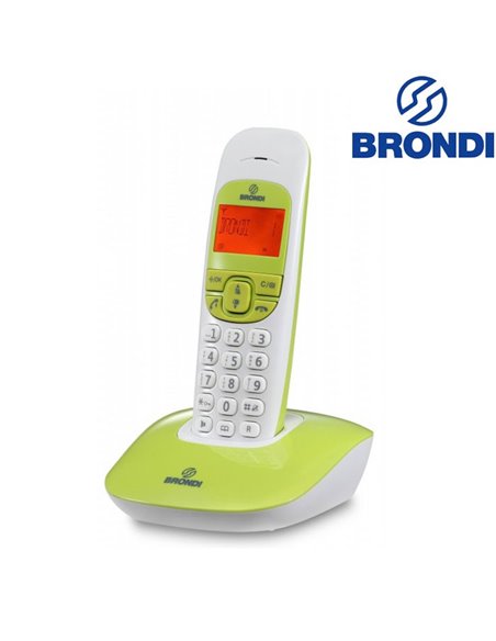 CORDLESS ECO DECT CON VIVAVOCE E SVEGLIA COLORE BIANCO E VERDE NICE BRONDI