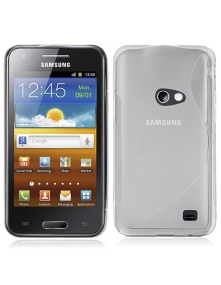 CUSTODIA GEL TPU SILICONE DOUBLE per SAMSUNG I8530 GALAXY BEAM COLORE BIANCO