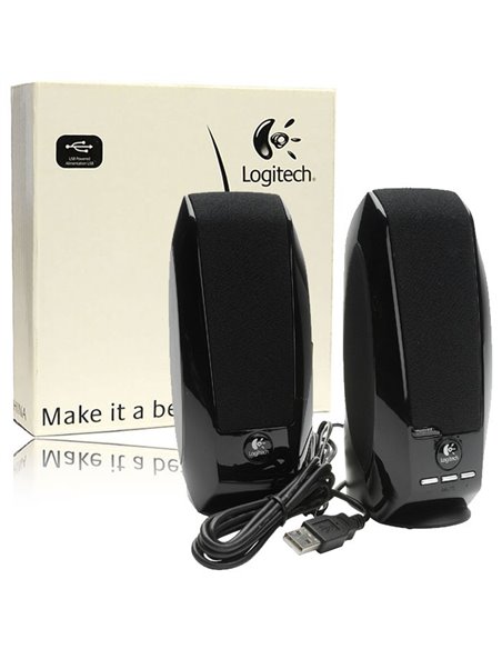 CASSE ACUSTICHE USB 2.0 S-150 PER PC CON CONTROLLI DEL VOLUME INTEGRATI E POTENZA 1,2 WATTS RMS COLORE NERO 980-000029 LOGITECH