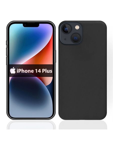 CUSTODIA per APPLE IPHONE 14 PLUS (6.7') IN GEL TPU SILICONE SLIM COLORE NERO SATINATO