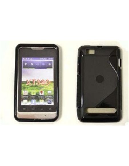 CUSTODIA GEL TPU SILICONE DOUBLE per MOTOROLA XT-390 COLORE NERO