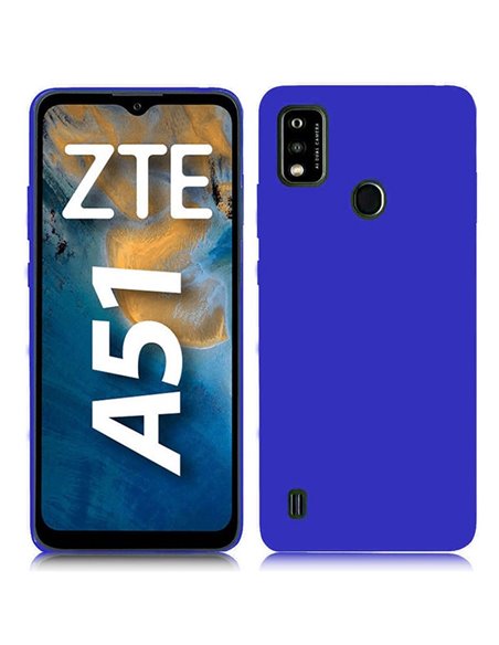 CUSTODIA per ZTE BLADE A51 - IN GEL TPU SILICONE SLIM COLORE BLU SATINATO