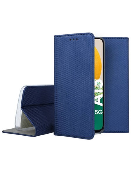 CUSTODIA per SAMSUNG GALAXY A13 5G, A04S - FLIP ORIZZONTALE con CHIUSURA MAGNETICA, STAND E INTERNO IN TPU BLU - ATTENZIONE..