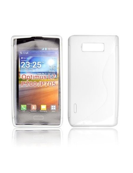 CUSTODIA GEL TPU SILICONE DOUBLE per LG P700 Optimus L7, P705 COLORE BIANCO