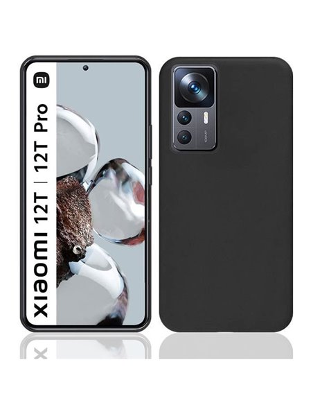 CUSTODIA per XIAOMI 12T (5G), 12T PRO (5G) - IN GEL TPU SILICONE SLIM COLORE NERO SATINATO