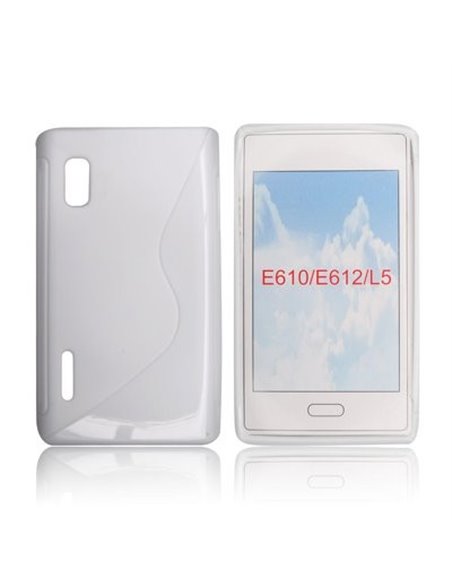 CUSTODIA GEL TPU SILICONE DOUBLE per LG E610 Optimus L5, E612 COLORE BIANCO