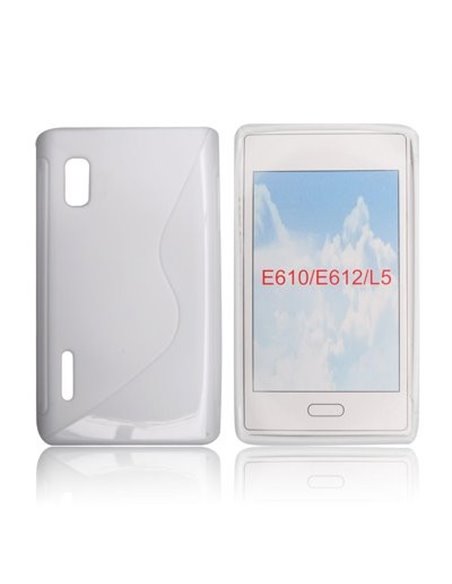 CUSTODIA GEL TPU SILICONE DOUBLE per LG E610 Optimus L5, E612 COLORE BIANCO