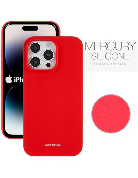 CUSTODIA per APPLE IPHONE 14 PRO MAX (6.7') IN SILICONE CON INTERNO IN MICROFIBRA COLORE ROSSO ALTA QUALITA' MERCURY BLISTER