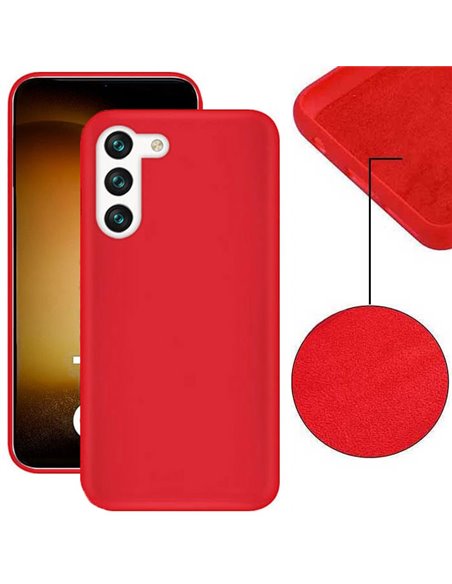 CUSTODIA per SAMSUNG GALAXY S23 (SM-G911) IN SILICONE EFFETTO SOFT TOUCH CON INTERNO IN MICROFIBRA COLORE ROSSO VERSIONE ECO