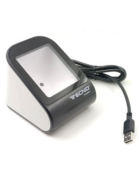 LETTORE BARCODE LASER 1D/2D USB DA BANCO COLORE BIANCO E NERO TC-BC2D-08  TECNOACCESSORIÂ®