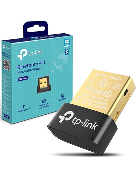 MINI ADATTATORE USB BLUETOOTH 4.0 CON DISTANZA DI TRASMISSIONE FINO A 10 MT PLUG AND PLAY COLORE NERO UB400 TP-LINK