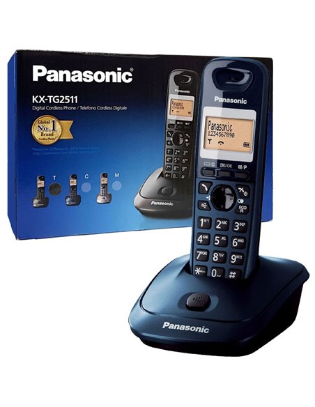 CORDLESS ECO DECT KX-TG2511JTC CON DISPLAY LCD IDENTIFICATIVO CHIAMANTE, VIVAVOCE E RETROILLUMINAZIONE BLU PANASONIC