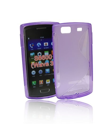 CUSTODIA GEL TPU SILICONE DOUBLE per SAMSUNG S8600 WAVE 3 COLORE VIOLA