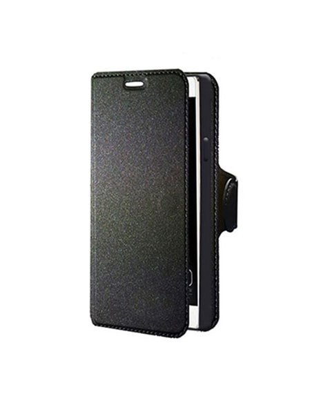 CUSTODIA FLIP ORIZZONTALE SIMILPELLE per HUAWEI ASCEND P8 CON INTERNO IN TPU E STAND COLORE NERO