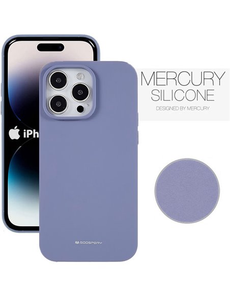 CUSTODIA per APPLE IPHONE 14 PRO (6.1') IN SILICONE CON INTERNO IN MICROFIBRA COLORE LAVANDA ALTA QUALITA' MERCURY BLISTER