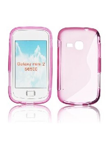 CUSTODIA GEL TPU SILICONE DOUBLE per SAMSUNG S6500 Galaxy Mini 2 COLORE ROSA