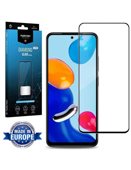 PELLICOLA per XIAOMI REDMI NOTE 11, NOTE 11S, NOTE 12S - VETRO TEMPERATO FULL FACE 9H 0,33mm - FULL GLUE CORNICE NERA MYSCREEN