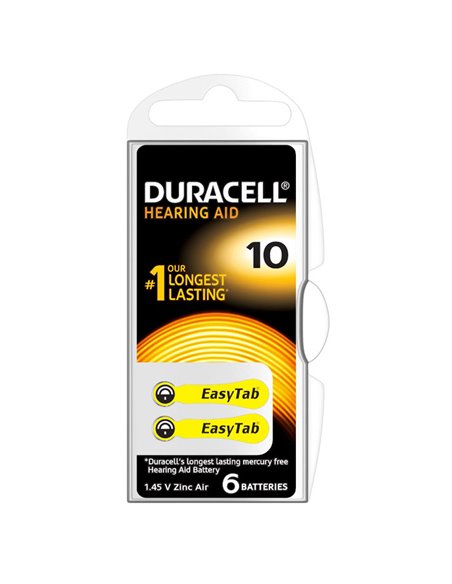 BATTERIA 1.45V ACUSTICA 10 - BLISTER 6 pz. EASY TAB HEARING AIR DURACELL