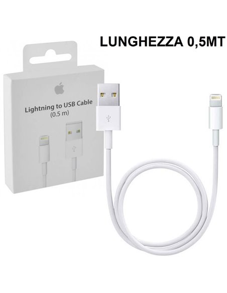 CAVO USB LIGHTNING ORIGINALE APPLE ME291ZM/A - LUNGHEZZA 0,5 MT COLORE BIANCO BLISTER