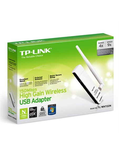 CHIAVETTA USB WIRELESS 150 Mbps CON ANTENNA COLORE BIANCO TL-WN722N TP-LINK