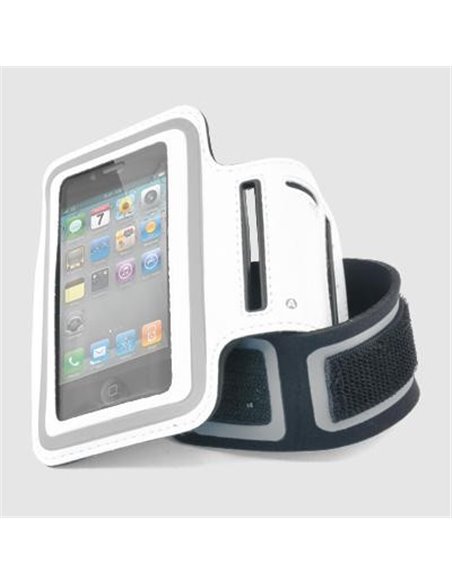 CUSTODIA DA BRACCIO CON PORTA CHIAVI E CHIUSURA A STRAPPO per APPLE IPHONE 3G, 3GS, 4, 4s COLORE BIANCO