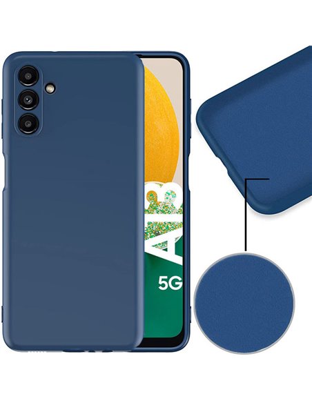 CUSTODIA per SAMSUNG GALAXY A13 5G, A04S - SILICONE EFFETTO SOFT TOUCH INTERNO IN MICROFIBRA COLORE BLU - ATTENZIONE..