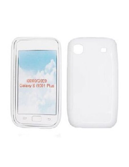 CUSTODIA GEL TPU SILICONE DOUBLE per SAMSUNG I9000 Galaxy S COLORE BIANCO-TRASPARENTE