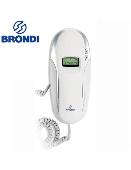 TELEFONO FISSO (GONDOLA) BRONDI KENOBY CID con DISPLAY A VISTA COLORE BIANCO E GRIGIO