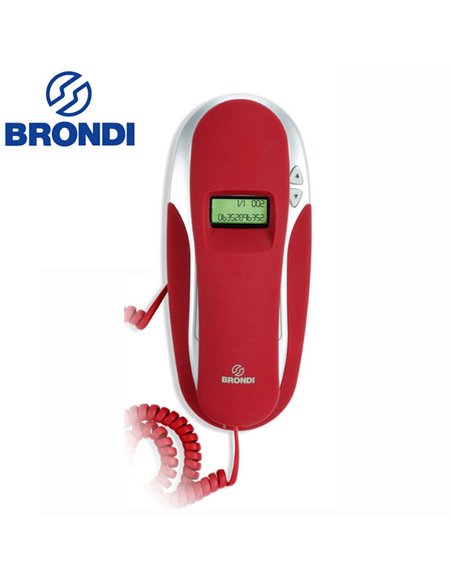 TELEFONO FISSO (GONDOLA) BRONDI KENOBY CID con DISPLAY A VISTA COLORE ROSSO E BIANCO